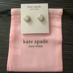 NEW Kate Spade Mini Small Square Stud Earrings in Rose Gold